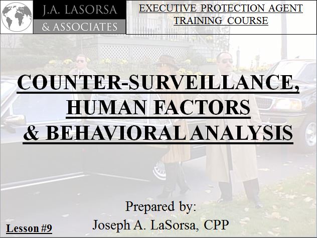 counter surveillance and behavioral analysis