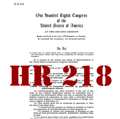 HR218 LEOSA – Can I carry concealed while working?