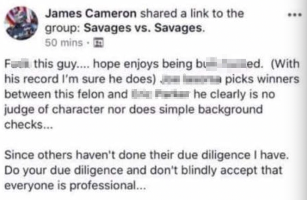 james cameron unprofessional