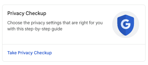 google privacy checkup